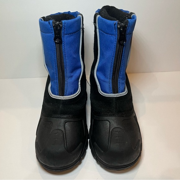 Itasca Reflective Black & Blue Snow Buster Kids Winter Boot Sz 2 Removable Liner - Picture 3 of 6